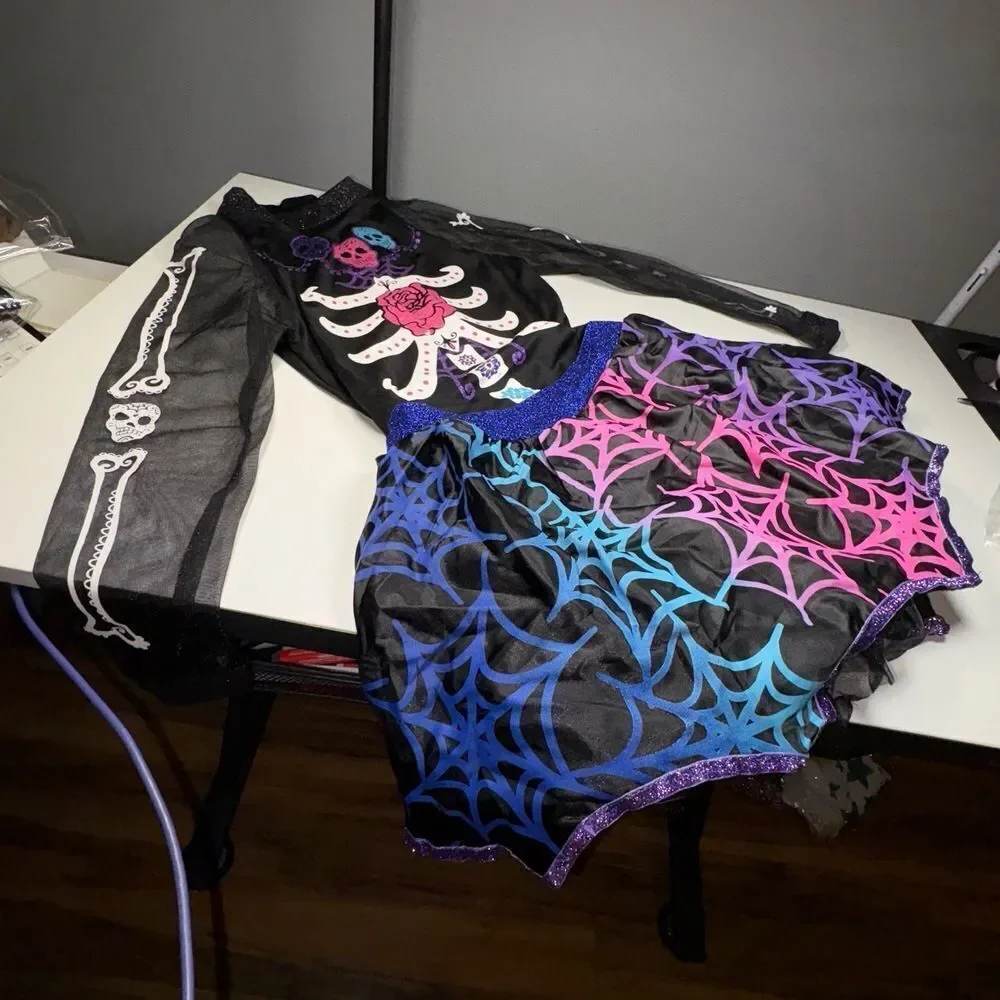 NWOT Girls XL Day Dead Costume Skeleton Dress